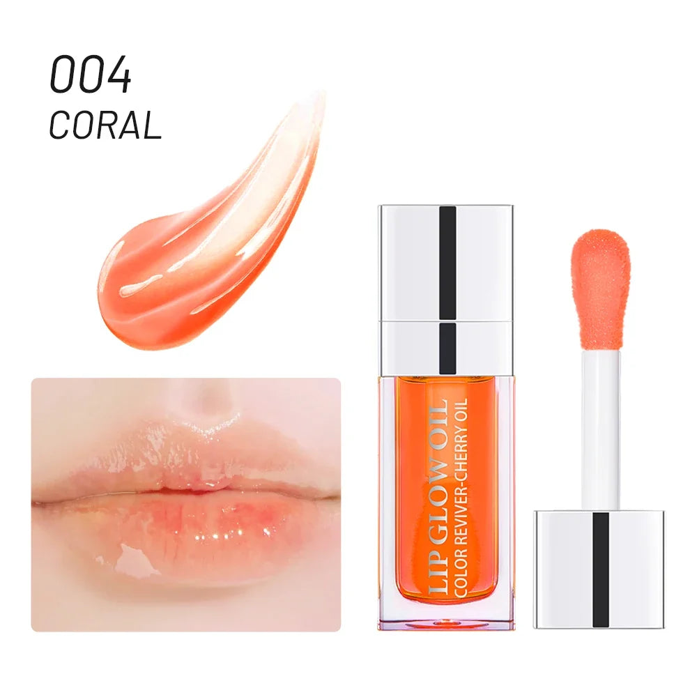 Crystal Jelly Moisturizing Lip Oil Plumping Lip Gloss Makeup Sexy Plump Lip Glow Oil Tinted Lip Plumper