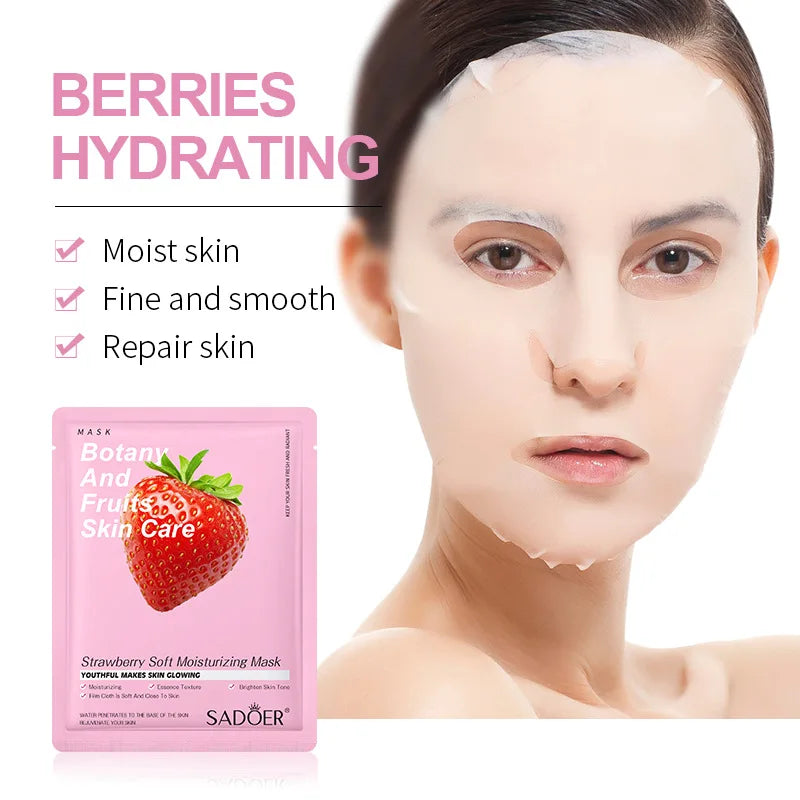 8pcs SADOER Fruits Face Mask Beauty Facial skincare Masks Moisturizing Firming Hydrating Facial Mask Face Care Korean Cosmetics