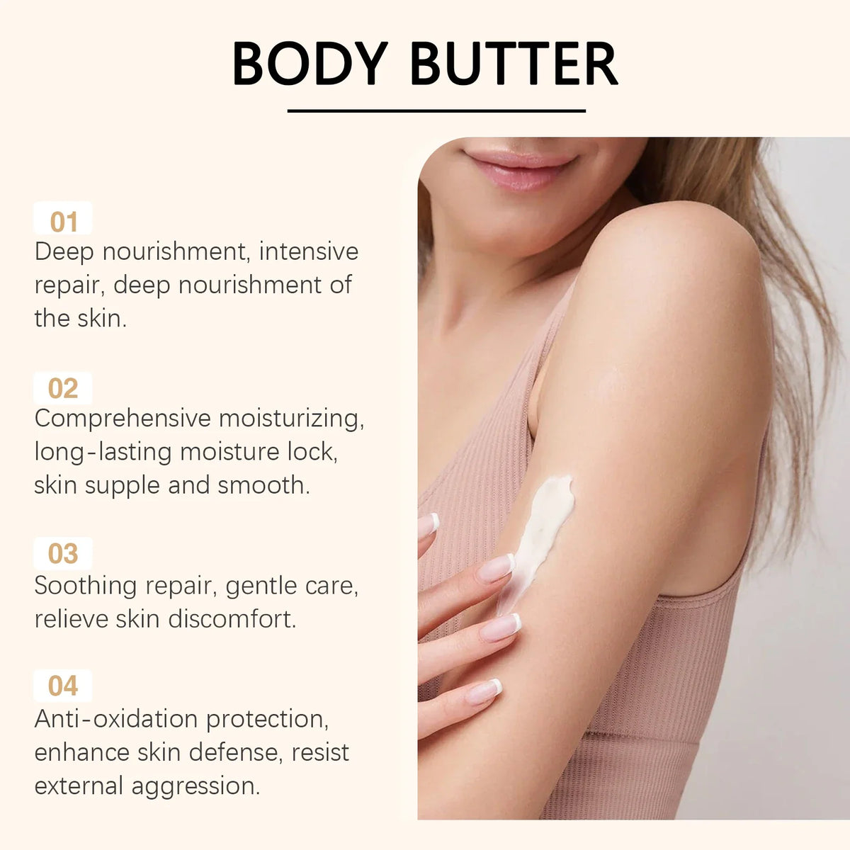 Woodsleep Coconut Body Butter Cream Long Lasting Smooth Skin Firming Anti Crack Honey Mango Papaya Moisturizing Body Cream 120g