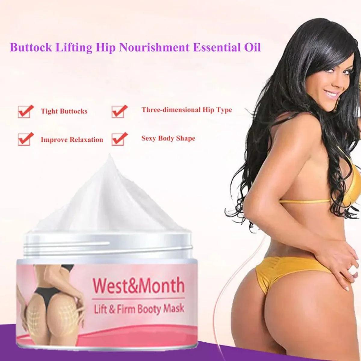 Hip Lift Massage Cream, Allowing Skin Regeneration And Full Elasticity, Plump Buttocks