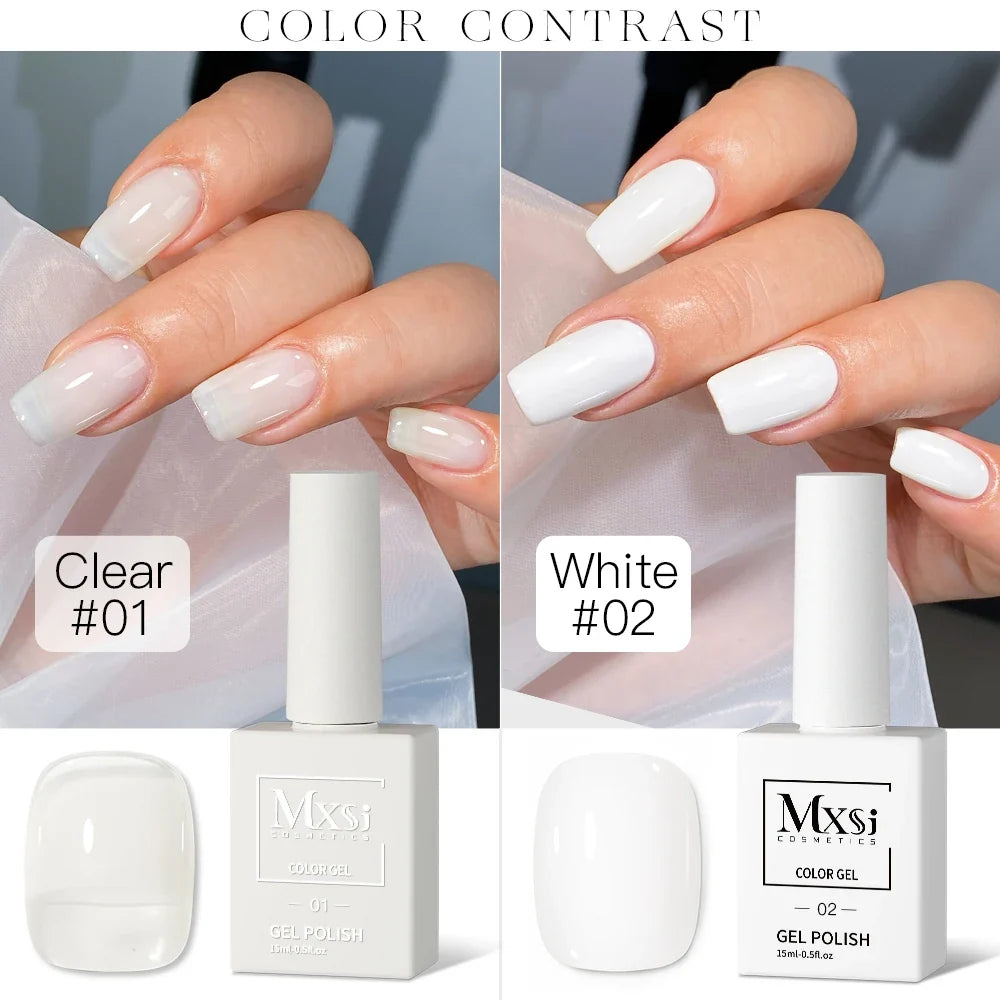 Mxsi 15ml Gel Nail Polish Neon Brown Royal Blue Red Green Pastal Nude Nail Art Varnish Gel Lacquer Top Coat UV Gel Nail Not Set