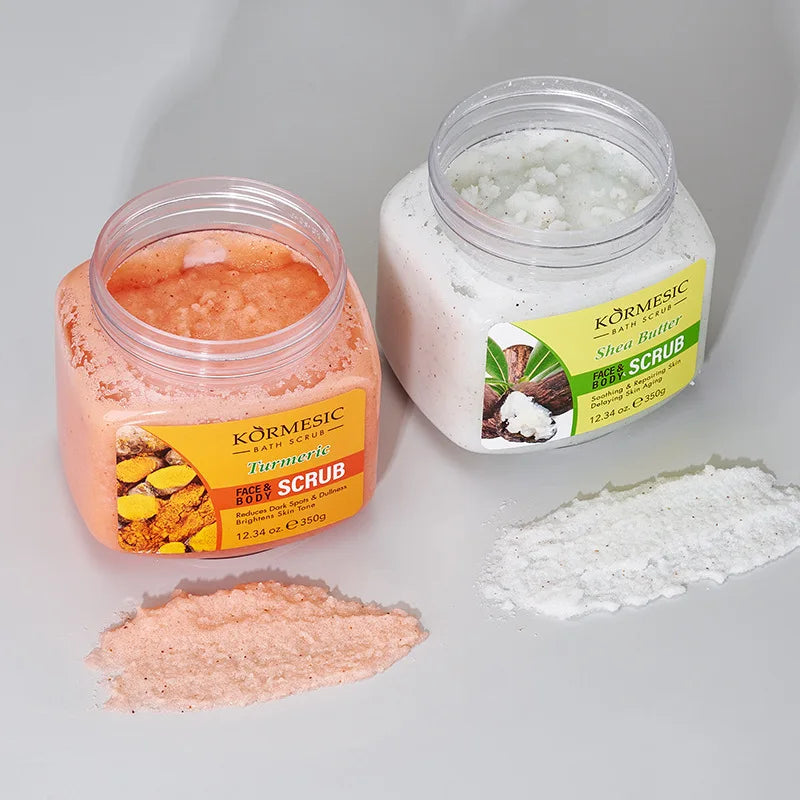 KORMESIC Turmeric Body Scrub Cream Facial Moisturizing Deep Cleansing Milk Rose Gentle Tender Face Exfoliation Skin Care Product