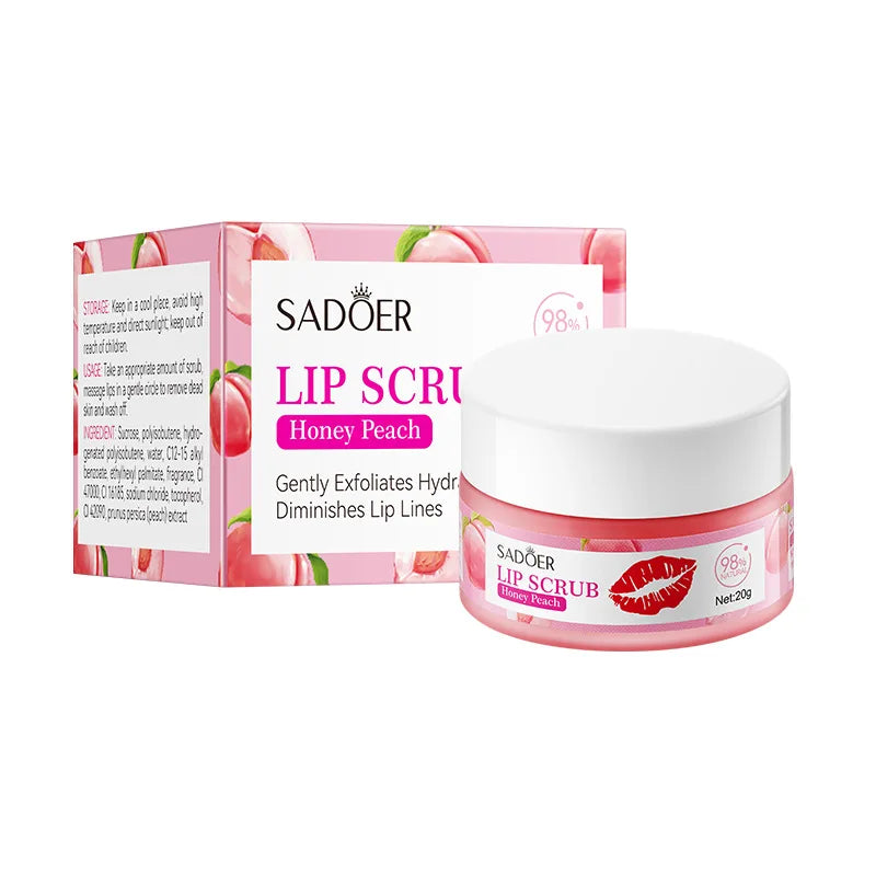 SADOER Fruit Lip Scrub Cream Moisturizing Lips Plumper Hydrating Nourishing Avocado Orange Strawberry Lip Mask Lipstick Care
