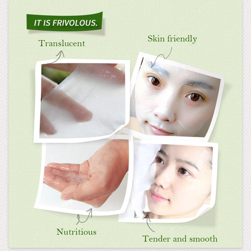 10pcs Natural Plant Facial Mask Moisturizing Oil Control Anti-Aging Fruit Aloe Korean Sheet Face Mask Beauty Skin Care Prodcuts