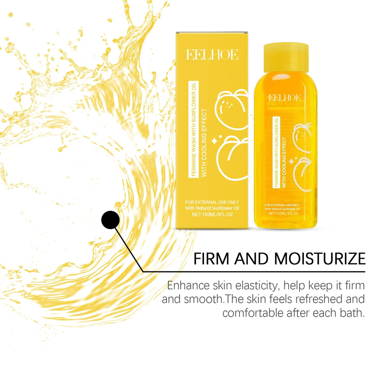 Female Body Wash with Natural Sunflower Oil Private Parts Cleansing Refreshing Oil Long-Lasting Fragrance Anti Itch Shower Gel
