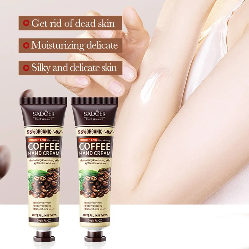 1/2/3/5pcs SADOER Coffee Hand Cream Sets Moisturizing Nourishing Whitening Hydrating Hands Skin Care Products