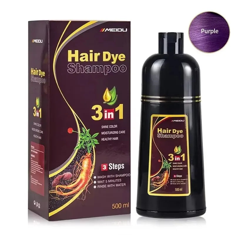 30ml/500ml 3-in-1 Quick Hair Dye Shampoo Natural Black Herbal Hair Dye Moisturizes Mild Hair Dye Conditioner Hair Care Products