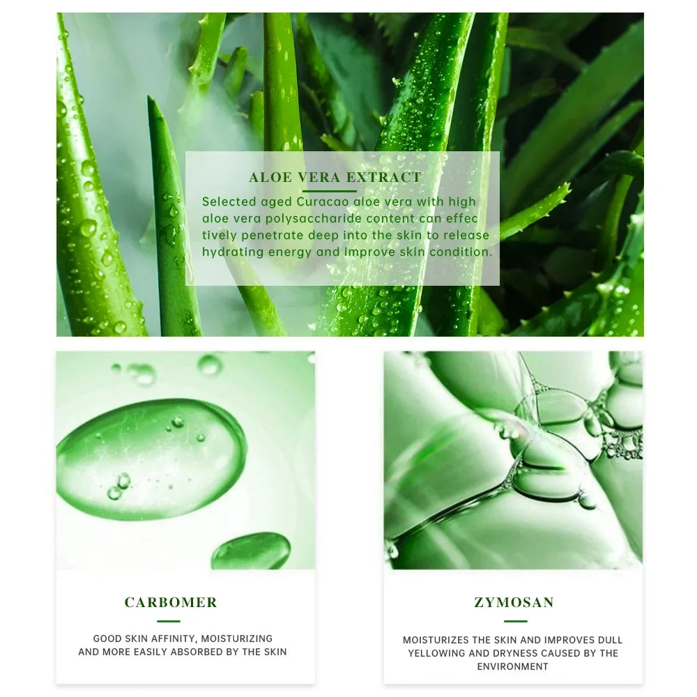 99% Aloe Vera Gel Deep Hydration and Moisturizing Facial Leave-In Gel Shrink Pores Sleep Mask Korean Skincare Products 300g