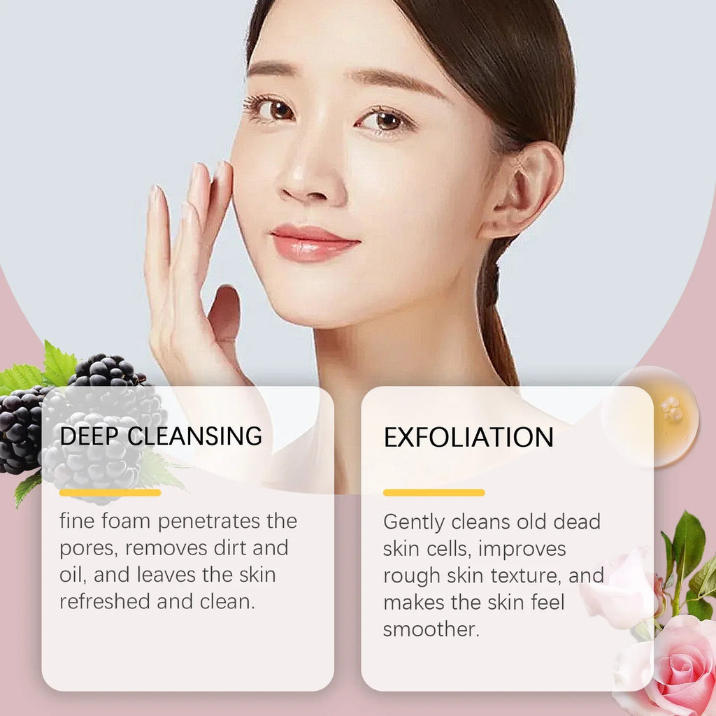 Rice Water Cleansing Mousse Oil Control Deep Cleaning Pores Moisturizing Brightening Soothing Rejuvenation Foam Face Wash Care