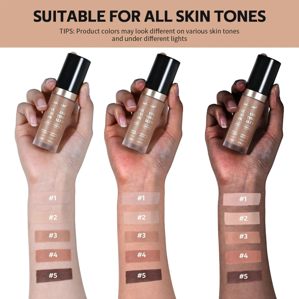 Waterproof Liquid Concealer Matte High Coverage Oil Control Cover Acne Dark Circles Foundation Modify Face Contouring Cosmetics