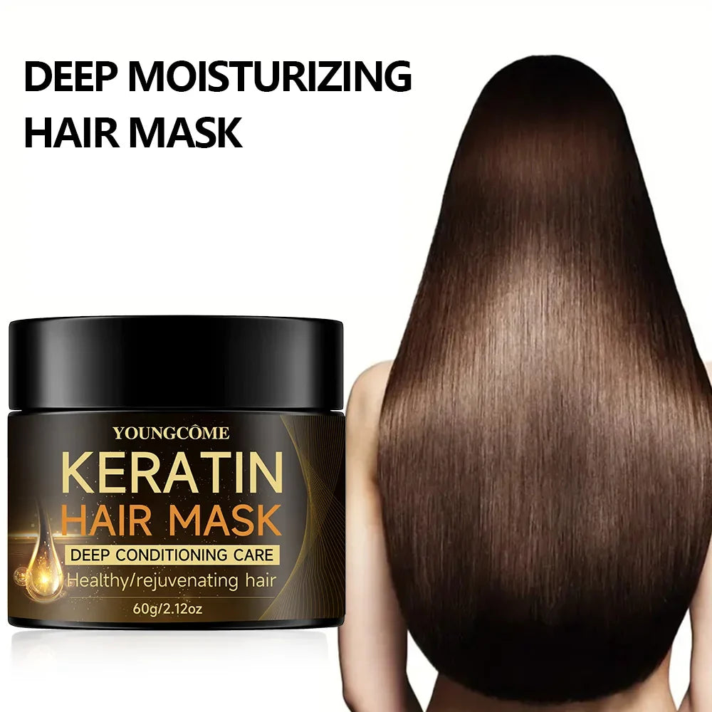 Keratin Hair Mask Moisturizer Conditioner Soft Smooth Frizz Damaged Hair Care Repair Damaged Hair Restore Shine Hair Mask