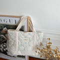 Floral Patchwork Tote Bag For Women With Cotton Exterior And Polyester Lining For Casual Everyday Use