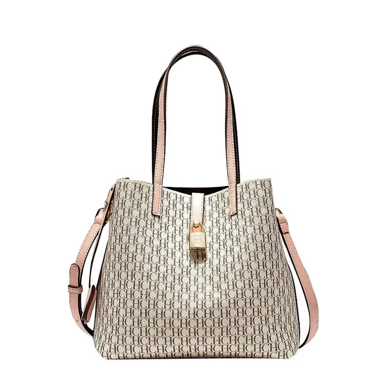 CH Women's PU Crossbody Bag With Letter Print - Large Capacity For Daily Commute And Everyday Use