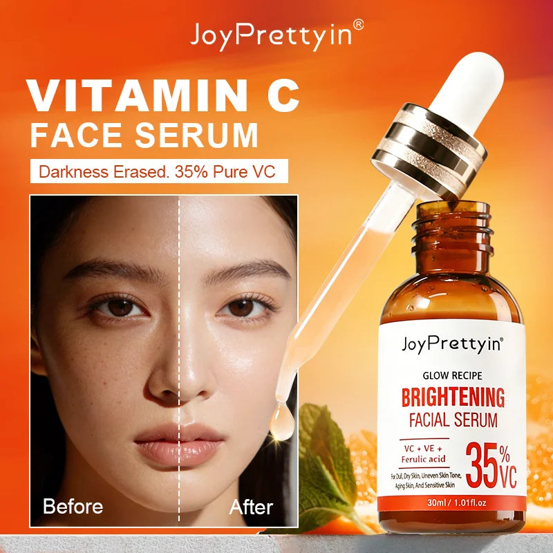 Vitamin C Whitening Facial Serum Fade Dark Spots Hyaluronic Acid Moisturizing Repair Dull Face Essence Skin Care Products