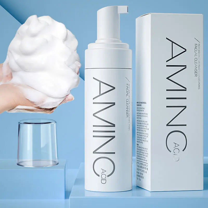 100/150ml Amino Acid Cleansing Mousse Oil Control Deep Cleaning Mites Removal Acne Moisturizing Face Cleanser Foam Brighten Skin