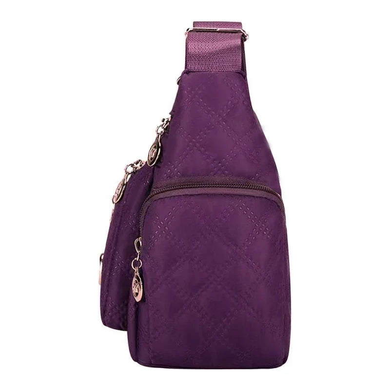 Brandless Square Crossbody Bag For Men And Women Oxford Style Nylon Shoulder Bag