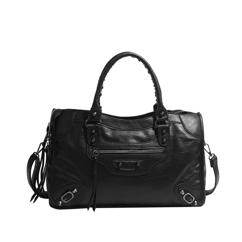 Brand PU Leather Crossbody Shoulder Bag For Women City Tote With Saddle Shape Y2K Street Style - Durable PU Leather