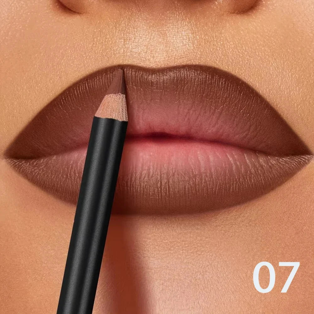 6-Color Waterproof Matte Lip Liner - Long-Lasting, Non-Transfer Formula, Matte Finish, 6 Versatile Shades