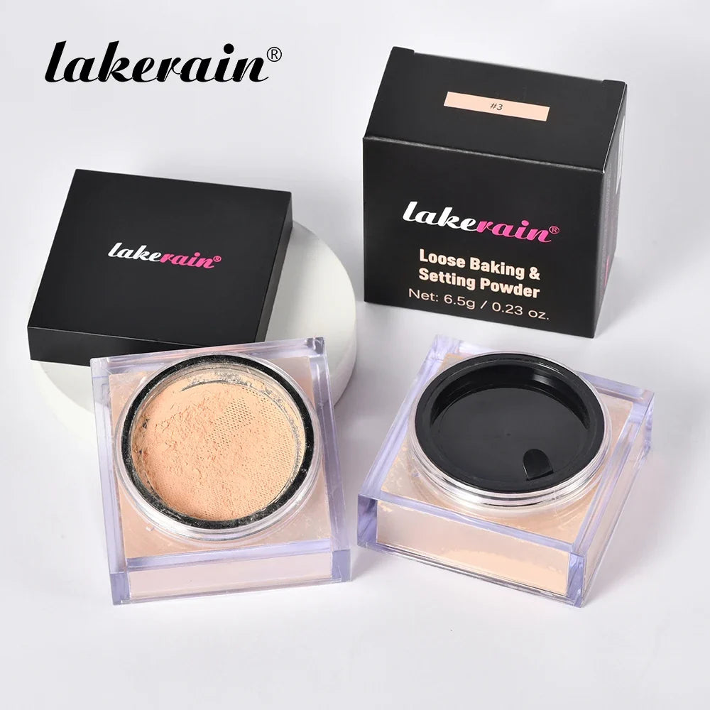 Loose Baking&Setting Powder Long Lasting Oil Control Natural Face Matte Waterproof BrighTening Loose Powder Makeup Cosmetics
