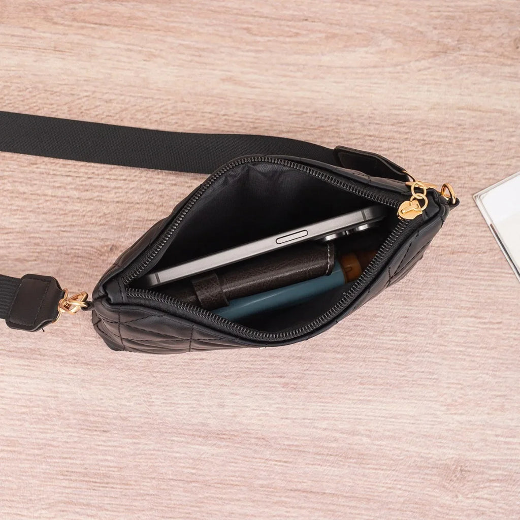 Brand Mini Square Phone Bag - Compact PU Bag With Embroidered Accent And Interior Zipper Pocket For Women