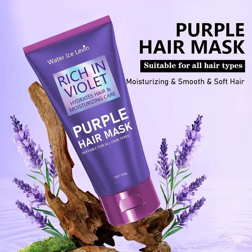 Purple Repair Hair Mask Keratin Deep Nourishing Dry Frizzy Damaged Treatment Collagen Magical 5 Second Soft Shiny Care