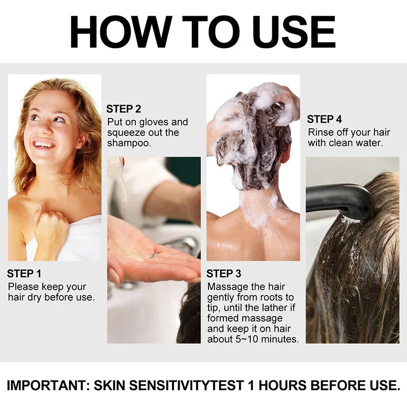 30ml/500ml 3-in-1 Quick Hair Dye Shampoo Natural Black Herbal Hair Dye Moisturizes Mild Hair Dye Conditioner Hair Care Products