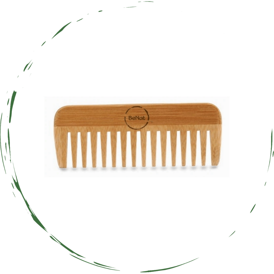 Handcrafted Bamboo Comb - All Natural Wooden Hair & Beard Detangler Styling Accessory for Men and Women, Promotes Healthy Hair Growth & Scalp Health, Eco-Friendly, Biodegradable & Zero-Waste Gift