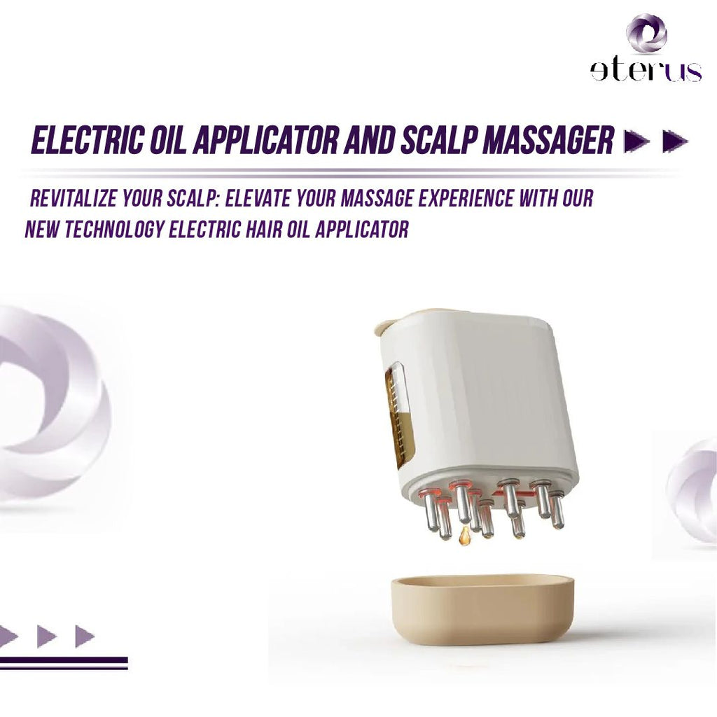 Electric Oil Applicator & Scalp Massager 2-in-1: Wireless High-Frequency Vibration Hair Growth Serum Comb, Waterproof Charging Root Therapy Brush for Stress Relief & Spa