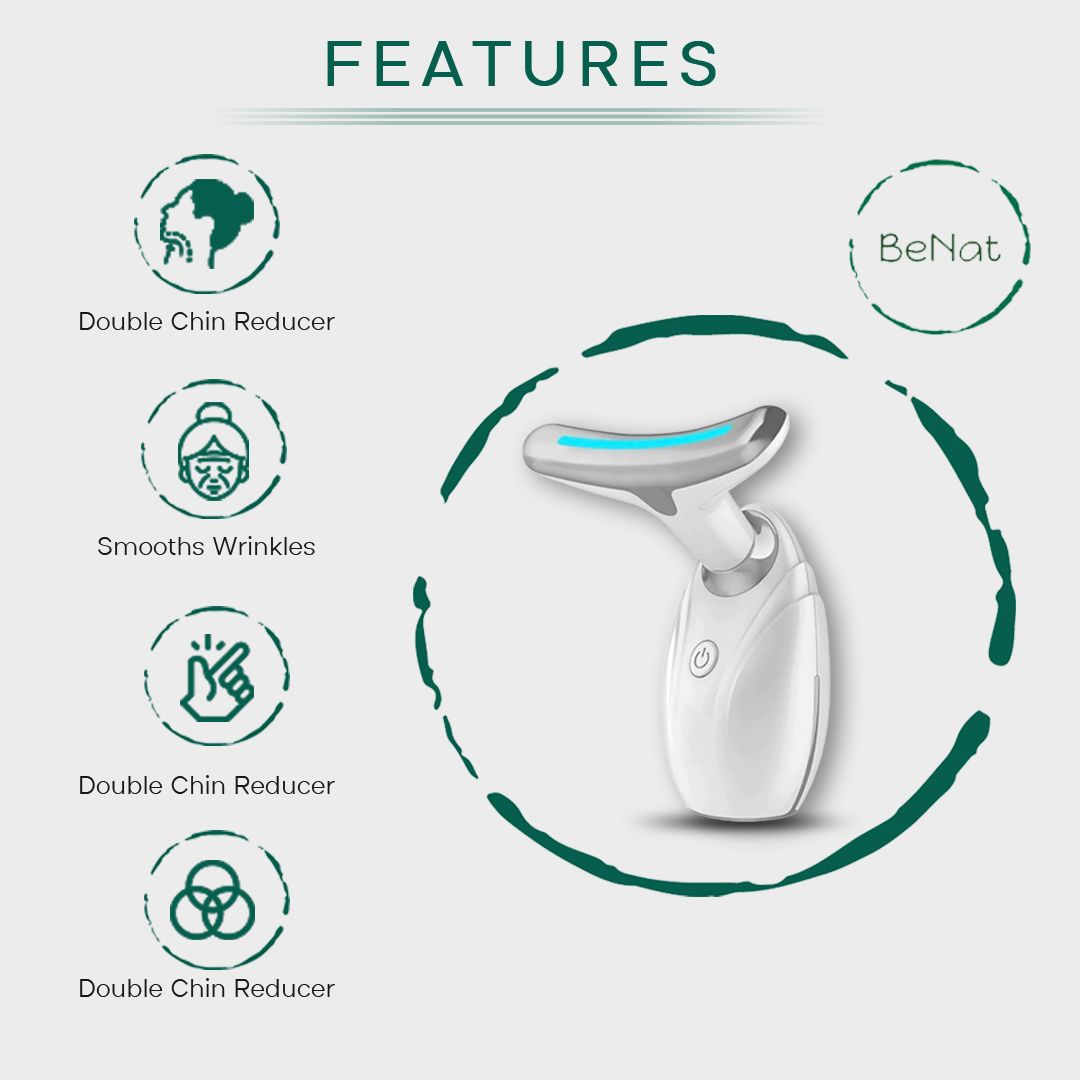 Neck & Face Lifting LED Therapy Device - Anti-Aging Wrinkle Remover & Double Chin Reducer Massager