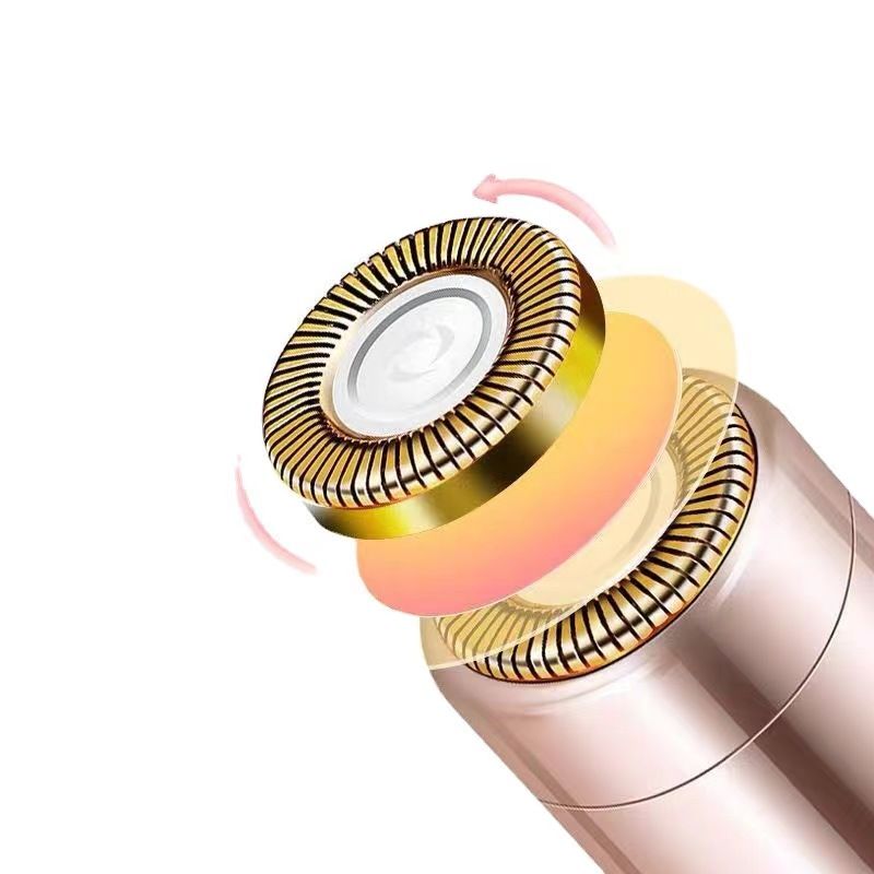 Facial Hair Remover for Women - Painless Portable Lipstick Shaver with LED Light & Stainless Steel Blades, Rechargeable USB Epilator for Lip, Chin, Cheek & Peach Fuzz