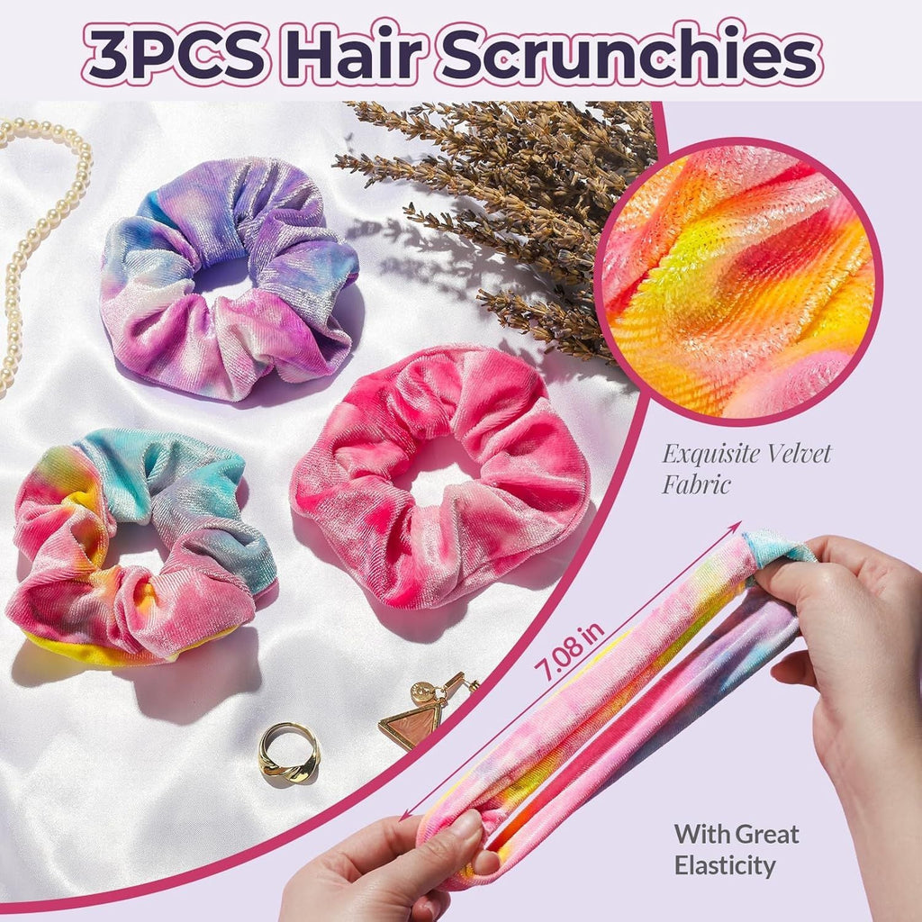 Spa Headband, 6pcs Makeup Headbands and Hair Scrunchies, Bow Skin Care Headband for Washing Face for Teen Girls Women, Easter Basket Valentines Gifts for Girls, Black & White & Gray