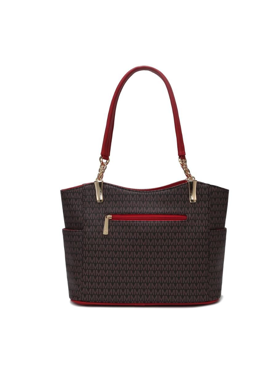 MKF Collection Savannah M Logo Printed Women Tote and Wristlet Wallet by Mia k