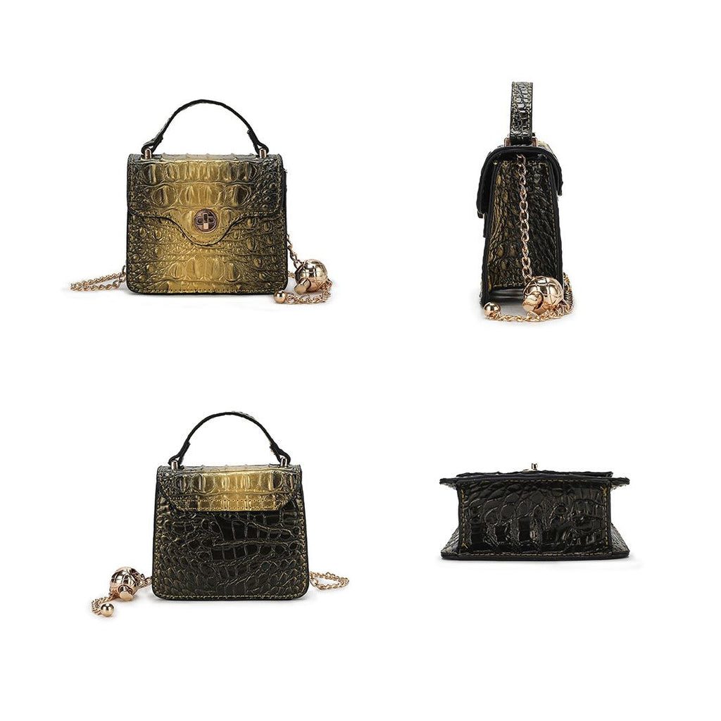 MKF Collection Luxe Croc-Embossed Mini Satchel with Chain Strap by Mia K