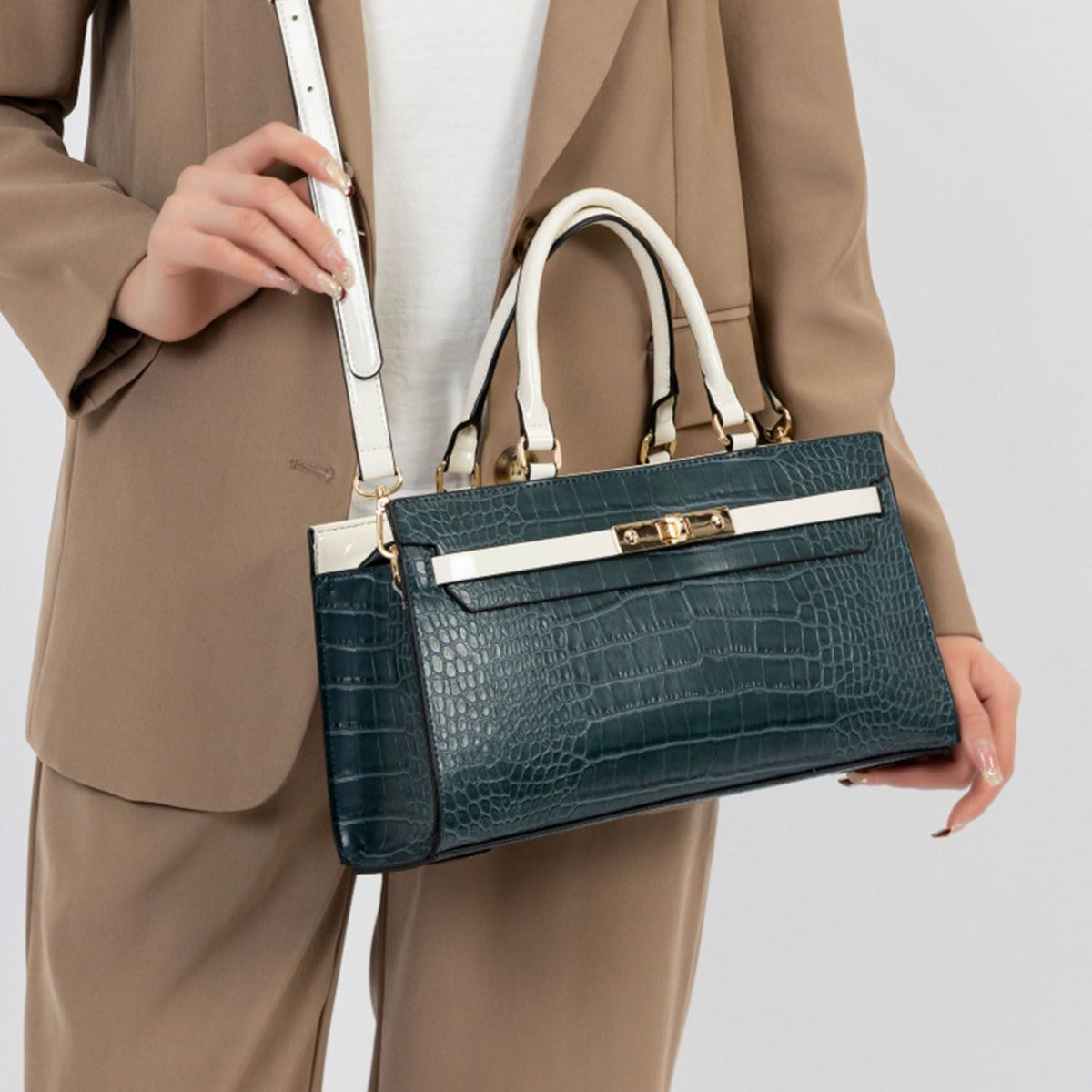 MKF Collection Colby Satchel Bag Stylish Vegan Leather Elegant Purse by Mia K