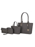 MKF Collection Edelyn embossed M Signature Four PCS Tote Set by Mia k