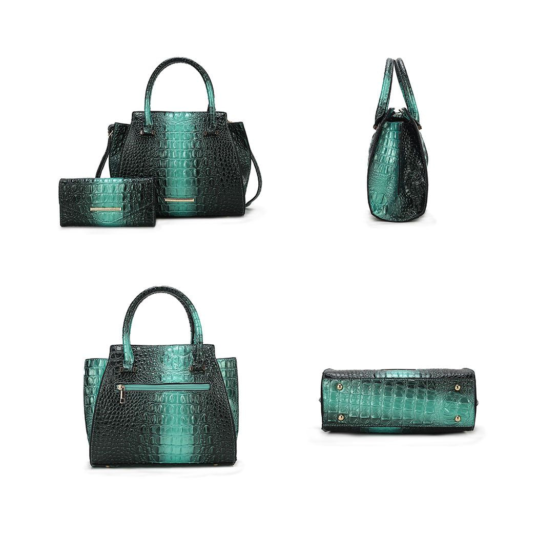MKF Collection Bently Croc-Embossed Tote Bag & Wallet Set by Mia K