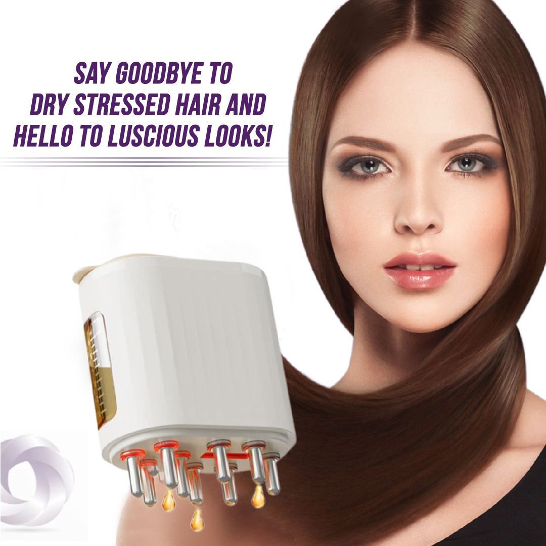 Electric Oil Applicator & Scalp Massager 2-in-1: Wireless High-Frequency Vibration Hair Growth Serum Comb, Waterproof Charging Root Therapy Brush for Stress Relief & Spa