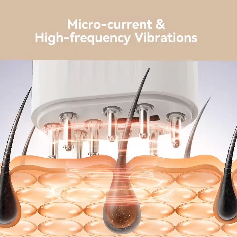 Electric Oil Applicator & Scalp Massager 2-in-1: Wireless High-Frequency Vibration Hair Growth Serum Comb, Waterproof Charging Root Therapy Brush for Stress Relief & Spa