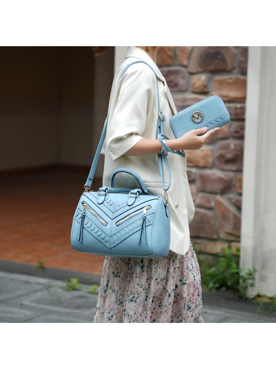 MKF Collection Lara Vegan Leather Women Satchel with wallet by Mia k