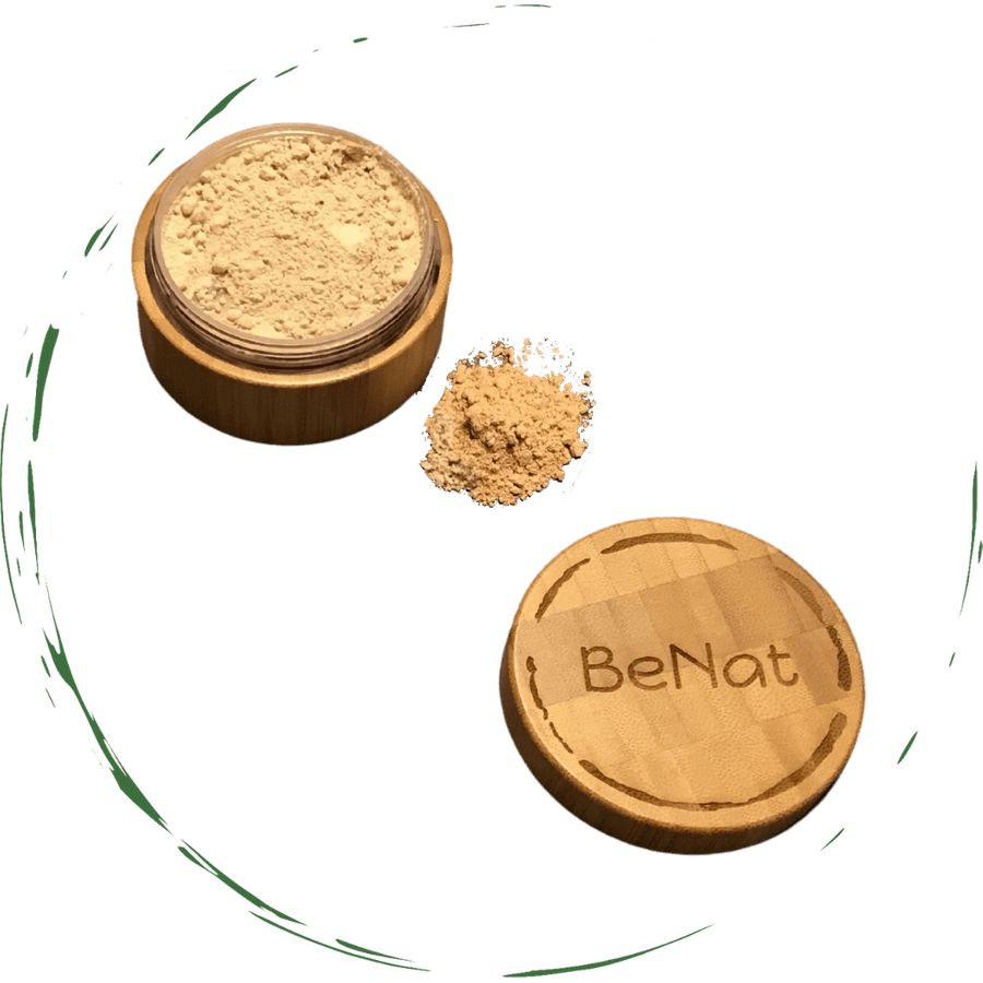 Premium BeNat Translucent Loose Setting Powder Kit with Eco-Friendly Bamboo Case, Ultra-Fine Matte Finish Finishing Powder, Includes 0.4oz Refill and Kabuki Brush, Cruelty-Free and Vegan Face Makeup