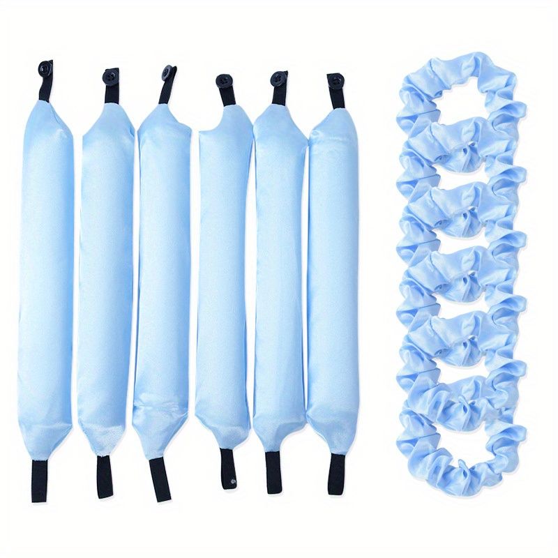 12PCS Lazy Hair Curler Set with Button Foam Rollers Big Wavy Curling Tube Foam Hair Curling Tool
