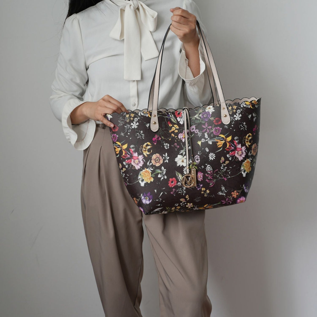 MKF Collection Danielle Reversible Shopper Tote Bag Crossbody Pouch by Mia K