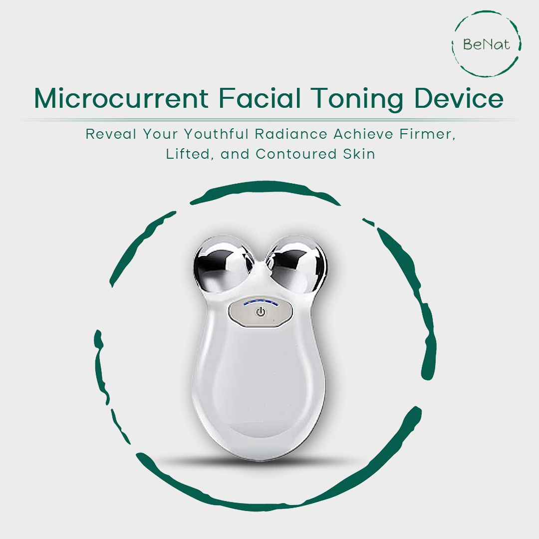 Microcurrent Facial Toning Massager - Anti-Aging Skin Tightening & Face Sculpting Device for Wrinkles, Jowls, and Jawline Contouring