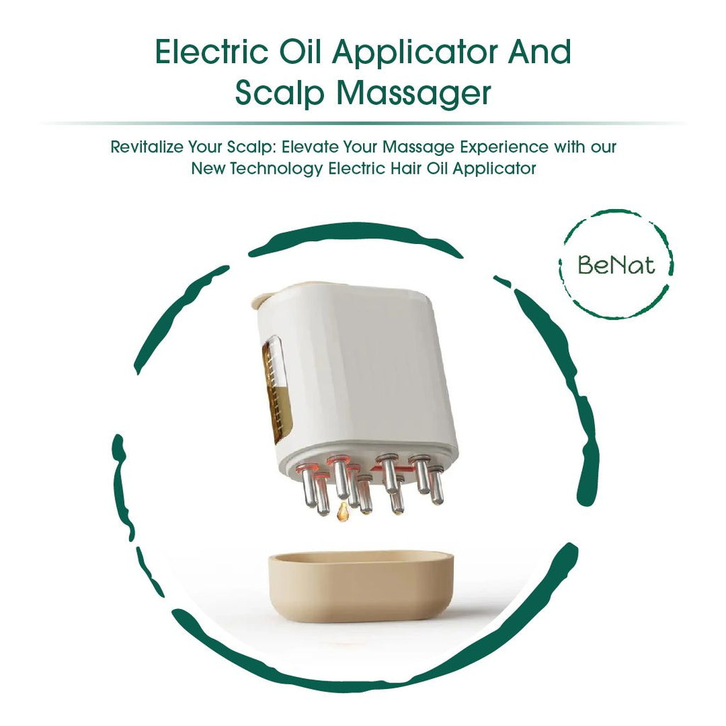 Electric Oil Applicator Scalp Massager 2 in 1 for Hair Growth - Rechargeable Waterproof Vibrating Hair Serum Comb