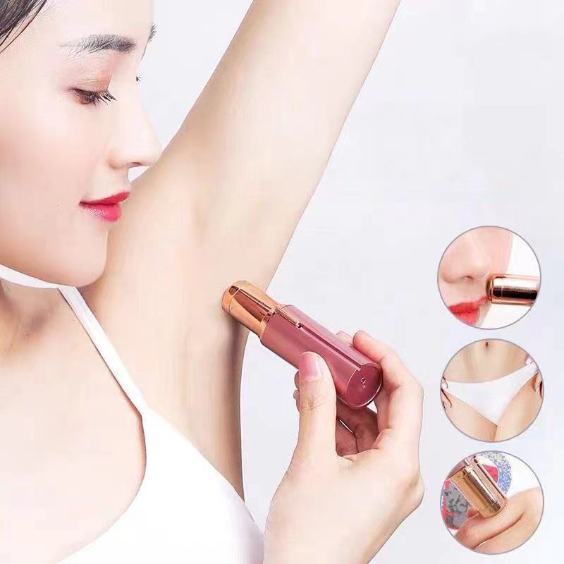 Facial Hair Remover for Women - Painless Portable Lipstick Shaver with LED Light & Stainless Steel Blades, Rechargeable USB Epilator for Lip, Chin, Cheek & Peach Fuzz