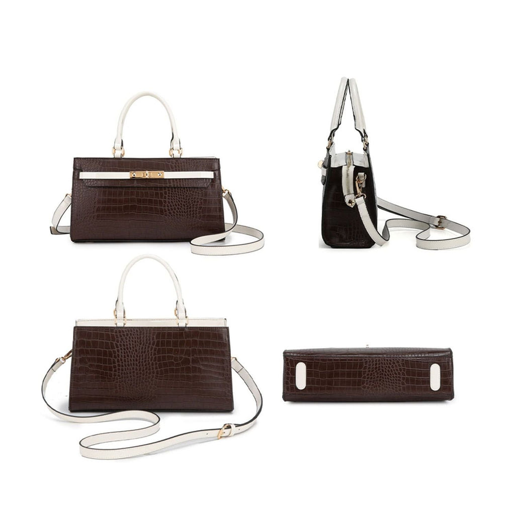 MKF Collection Colby Satchel Bag Stylish Vegan Leather Elegant Purse by Mia K