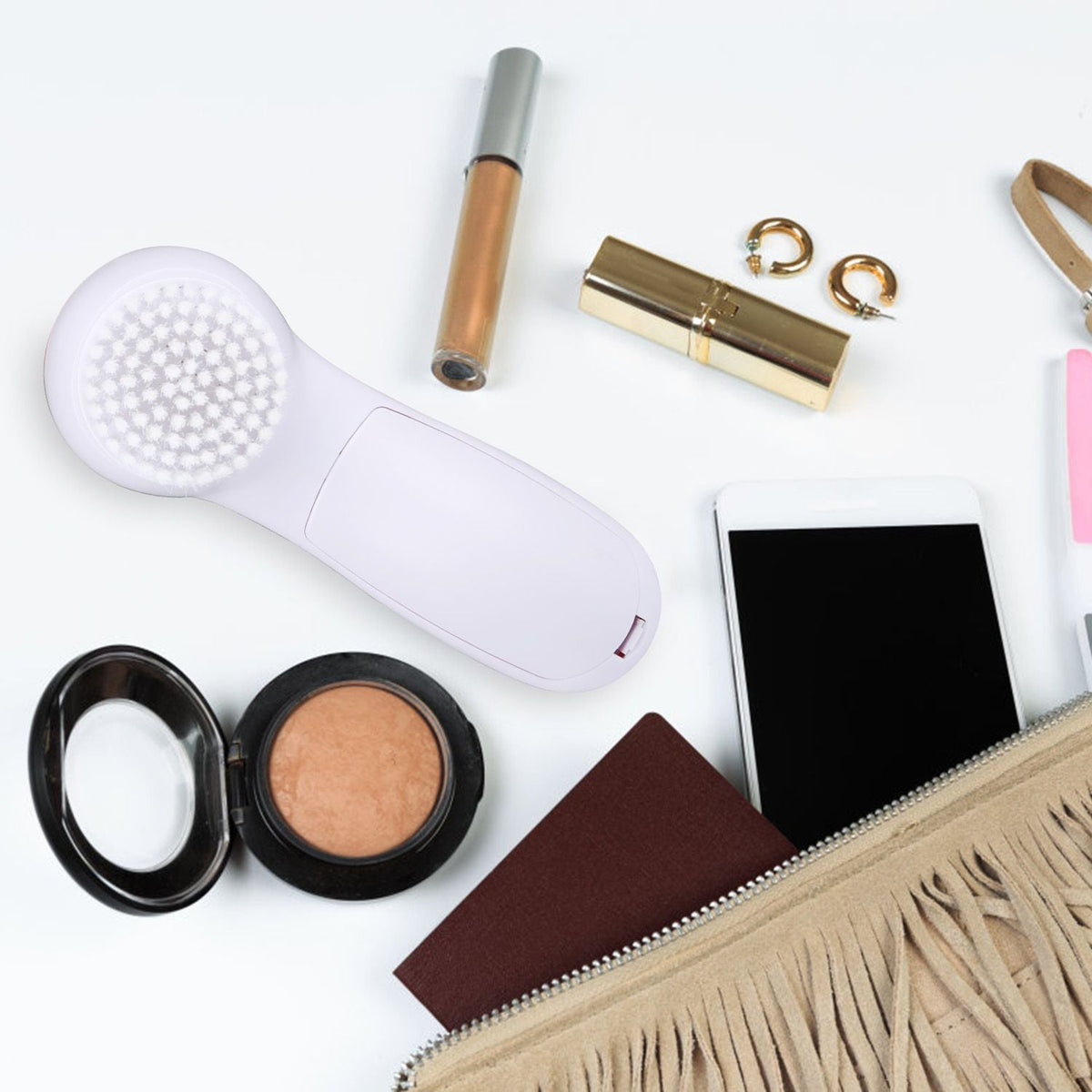 Waterproof Facial Cleansing Brush Face Spin Cleaning Brush Scrubber with 5 Brush Heads for Women