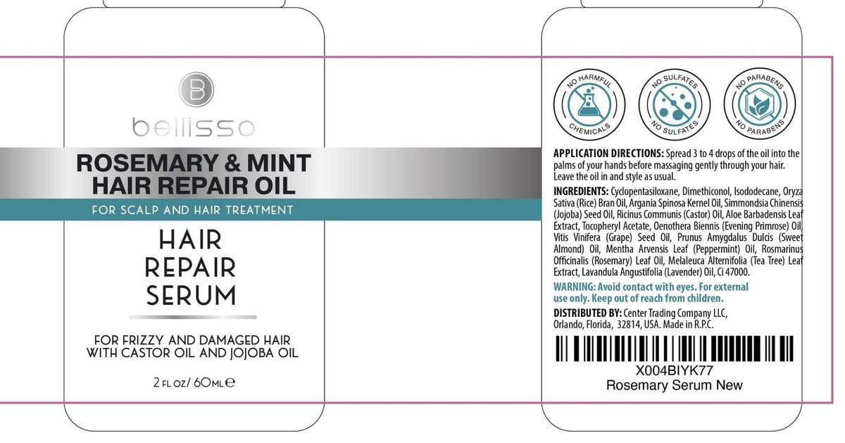 Rosemary Mint Oil Hair Serum Thickening Products for Women and Men Strengthening Treatment for Dry Damaged Frizzy Split Ends Control Frizzy Thinning and Curly Locks Scalp Moisturizer