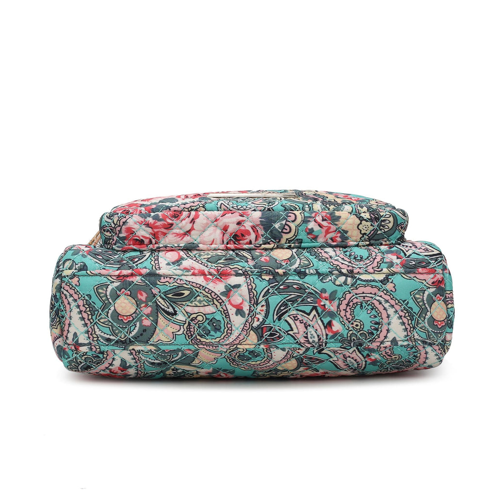 MKF Collection Rosalie Cotton Botanical Pattern Women Shoulder Handbag by Mia k