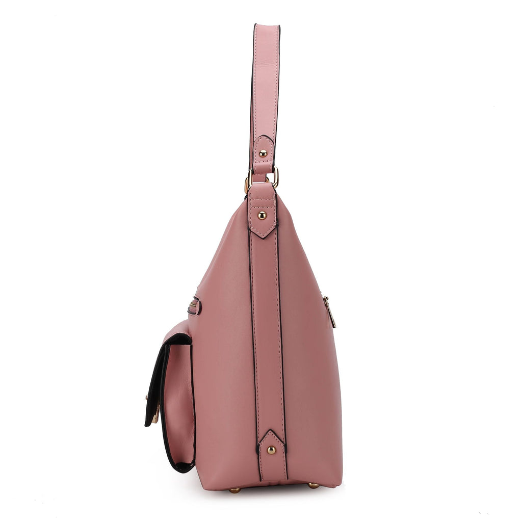 MKF Collection Clara Vegan Leather Women Shoulder Bag with Wristlet Wallet by Mia k